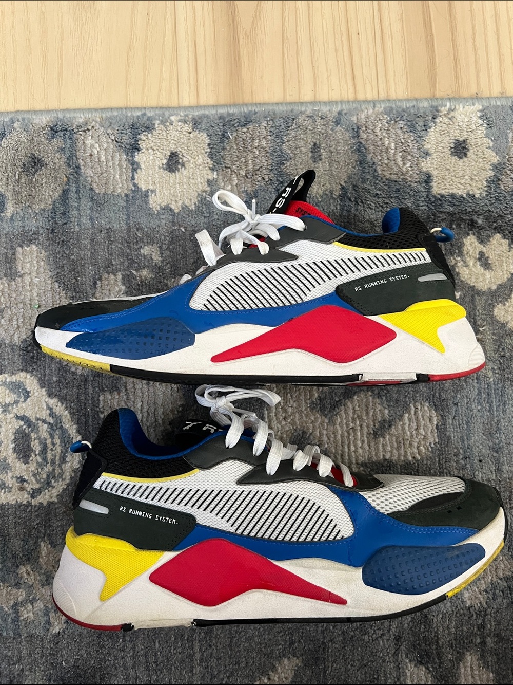 PUMA RS-X Toys 369449-02 White Blue Red Yellow Gray Black Men's Sneakers Sz 13